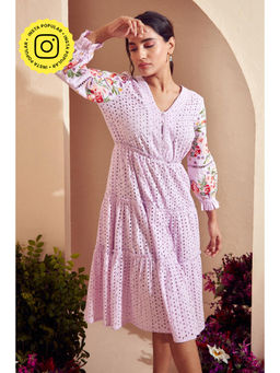 BOHO-CHIC By Sukriti Jain - Broderie Tiered Midi Embroidered Dress