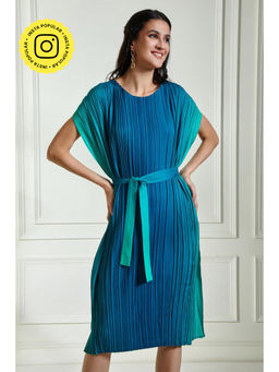 BOHO-CHIC By Sukriti Jain - Green Ombre Pleated Midi Dress