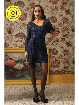 BOHO-CHIC By Sukriti Jain - Blue Alaya Draped Mini Dress
