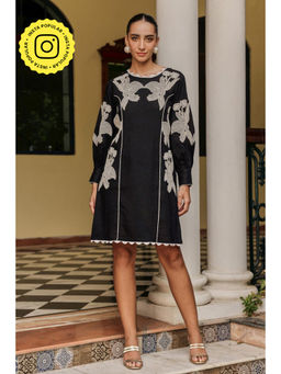 BOHO-CHIC By Sukriti Jain - Black The Bouquet Mini Dress