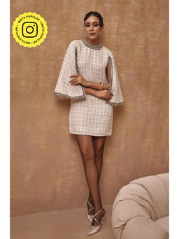 BOHO-CHIC By Sukriti Jain - Cream Metallic Cape Mini Dress