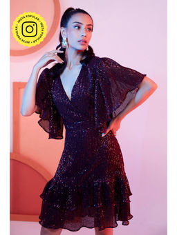 BOHO-CHIC By Sukriti Jain - Red Flattering Sequin Mini Dress