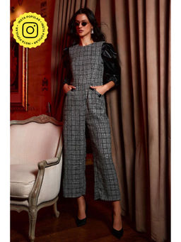 BOHO-CHIC By Sukriti Jain - Monochrome Black Tweed Jumpsuit