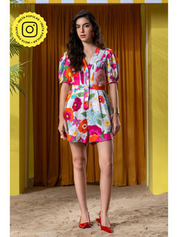 BOHO-CHIC By Sukriti Jain - Vibrant Floral Printed Playsuit