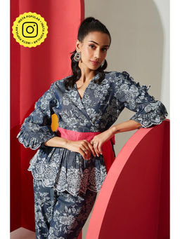 BOHO-CHIC By Sukriti Jain - Blue Printed Denim Top