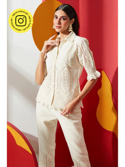 BOHO-CHIC By Sukriti Jain - Cream Classic Broderie Shirt