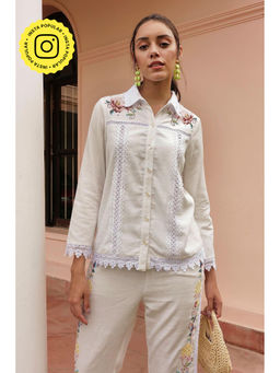 BOHO-CHIC By Sukriti Jain - White Pure Abundance Shirt