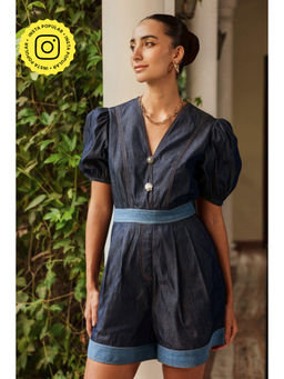 BOHO-CHIC By Sukriti Jain - Blue The Denim Playsuit