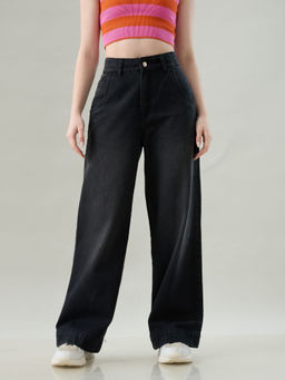 STORMY JEANS - Black Out Wide Leg Jeans