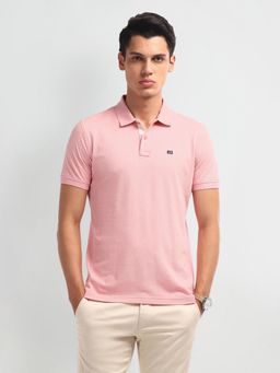 Arrow Sports - Textured Pattern Knit Cotton Polo T-Shirt