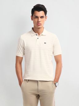Arrow Sports - Horizontal Woven Cotton Polo T-Shirt