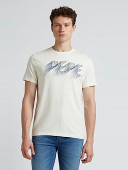 Pepe Jeans - Off White Print Short Sleeve T-Shirt