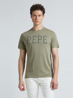 Pepe Jeans - Green Back Typography Short Sleeve T-Shirt