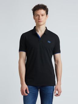 Pepe Jeans - Black Ribbed Collar Short Sleeve Polo