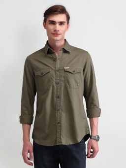 U.S. Polo Assn. Denim Co. - Mens Olive Solid Shirt