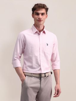 U.S. POLO ASSN. - Mens Pink Stripes Shirt