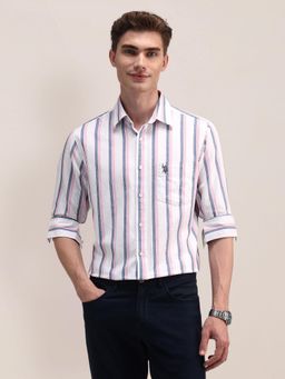 U.S. POLO ASSN. - Mens White Stripes Shirt