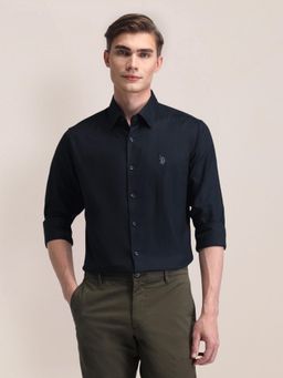 U.S. POLO ASSN. - Mens Navy Blue Solid Shirt