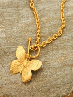 AQUASTREET - Butterfly Toggle Clasp 18K Gold Plated Waterproof Anti-Tarnish Necklace