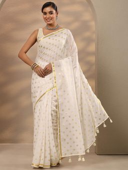 Libas - Ethnic Motifs Cotton Blend Saree with Unstitched Blouse