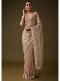 KALKI FASHION - Lilac Cut Dana Embroidered Tissue Silk Saree With Unstitched Blouse