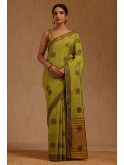 Soch - Womens Light Green Art Silk Woven Designs Saree with Unstitched Blouse