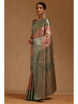 Soch - Womens Silk Blend Paisley Woven Saree with Unstitched Blouse