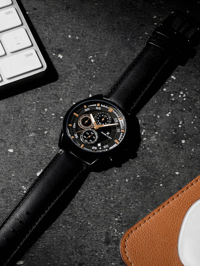 Black Quartz Analog Watch (Dk.1.14291-3) (M)
