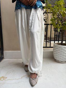 Baaori - Cream Solid/Plain Salwar