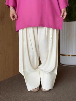 Baaori - White Solid/Plain Salwar