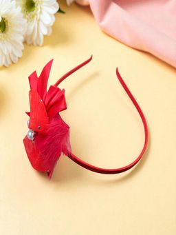 Accessher - Red Pearl Bow Hairband Cute and Fancy Hair Accessory
