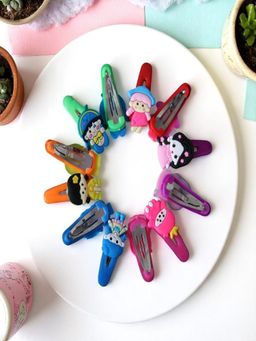 Accessher - Cute Cartoon Hair Clips Set Mini Tic Tac Pins and Side Clips (Pack of 6)