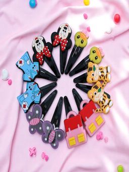 Accessher - Colourful Cartoon Hair Clips Mini Tic Tac Pins Combo Set (Pack of 6)