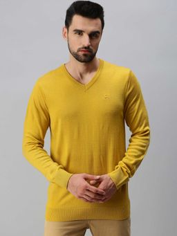98 Degree North - Men Yellow Solid Pullover Sweater