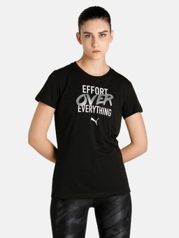 Puma - Performance Slogan Ss Rec Women Black T-shirt