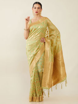 Soch - Woven Design Organza Saree with Unstitched Blouse