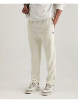 Rare Rabbit - Men Jabe-B Off White Modal Blend Fabric Regular Fit Plain Trackpant