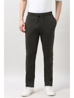Peter England - Men Olive Solid Casual Trackpant