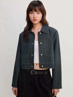 Pomelo - Cropped Jacket - Indigo Blue