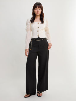 Pomelo - Puff Sleeve Blouse Top - Ivory