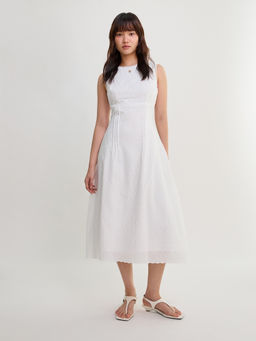 Pomelo - Sleeveless Midi Dress - White