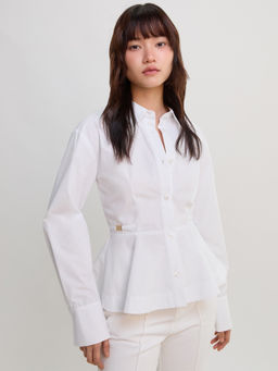 Pomelo - Peplum Shirt - White