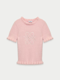 Pomelo - Ruffle Knit Top - Pink