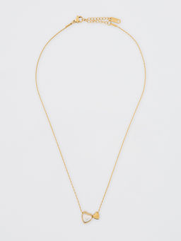 Pomelo - Double Heart Charm Necklace - White