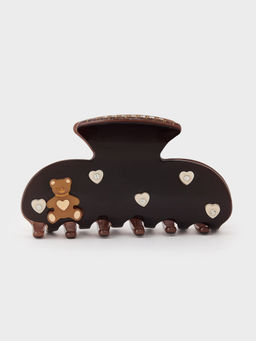Pomelo - Teddy Bear Heart Claw Clip - Brown