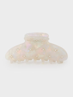 Pomelo - Pearl Embellished Hair Claw Clip - White