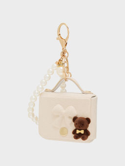 Pomelo - Teddy Mini Purse Pearl Keyring - Cream