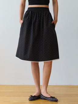 Pomelo - Polka Dot Skirt - Black