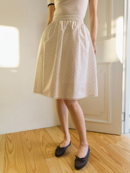 Pomelo - Polka Dot Skirt - White