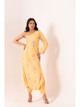 Pasha India - Jasmine Yellow One-Shoulder Dhoti Jumpsuit